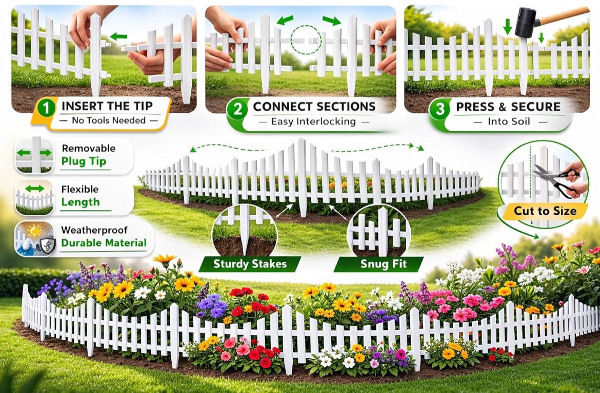 Decorative Outdoor Garden Fence | Stylish Garden Border for Lawn, Balcony & Pathway